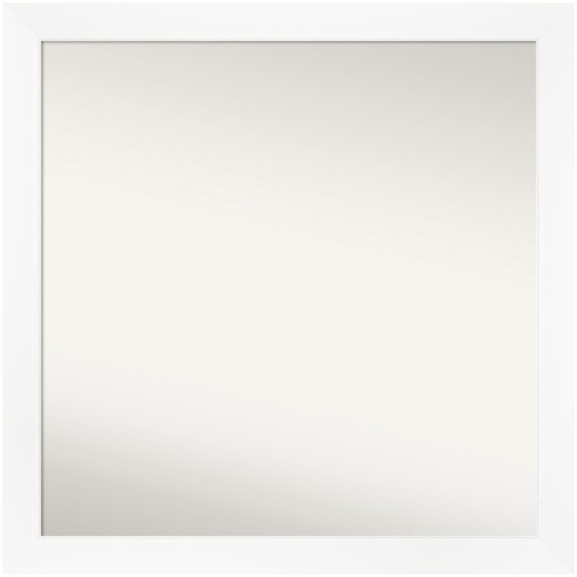 Cabinet White Narrow Non-Beveled Framed Bathroom Wall Mirror