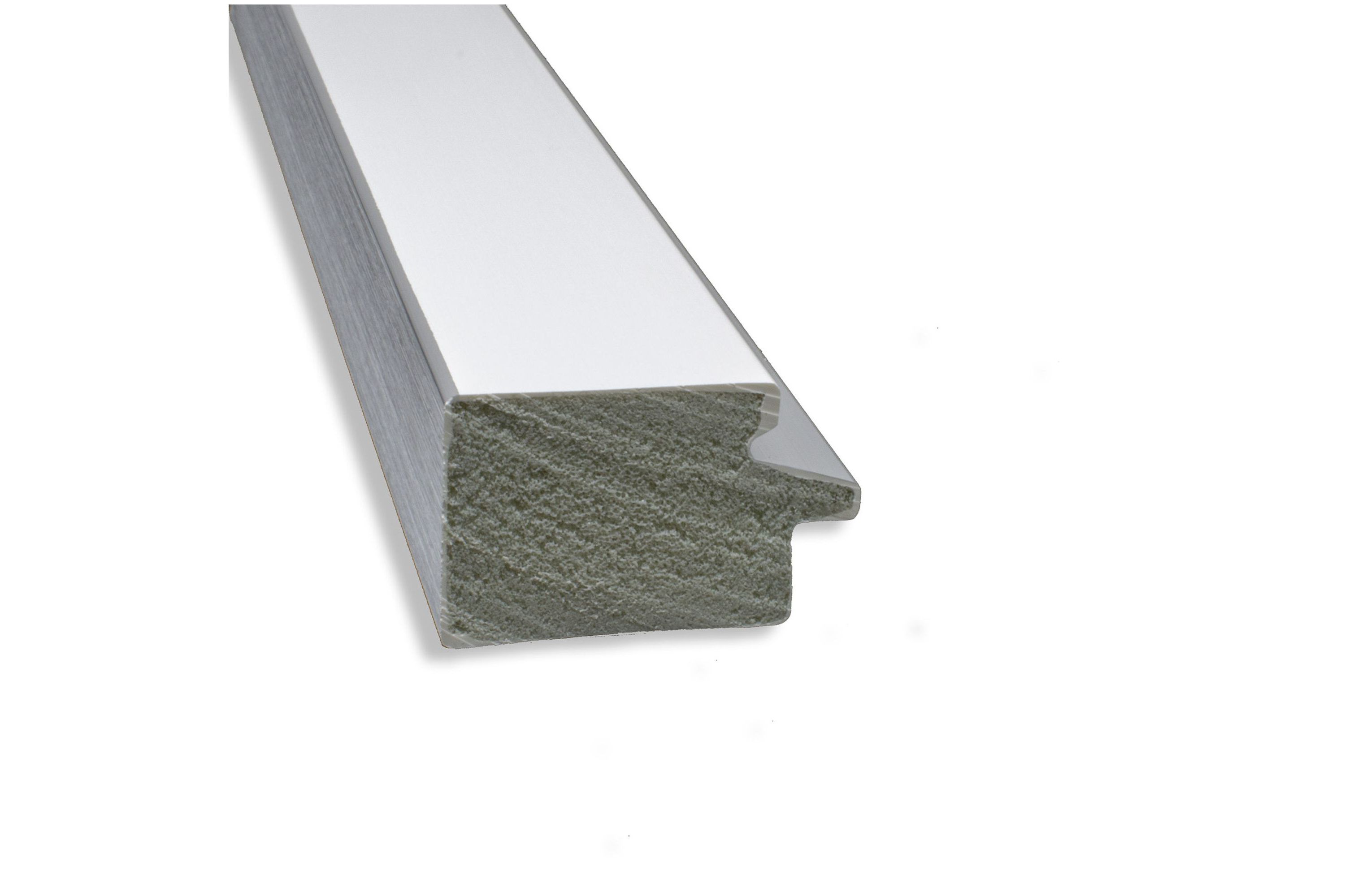 Eva White Silver Narrow Non-Beveled Framed Bathroom Wall Mirror