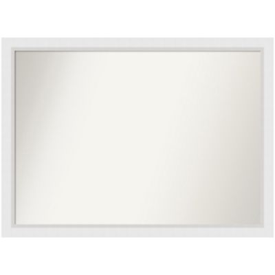 Amanti Art Blanco White Non-Beveled Wood Framed Bathroom Wall Mirror, Large