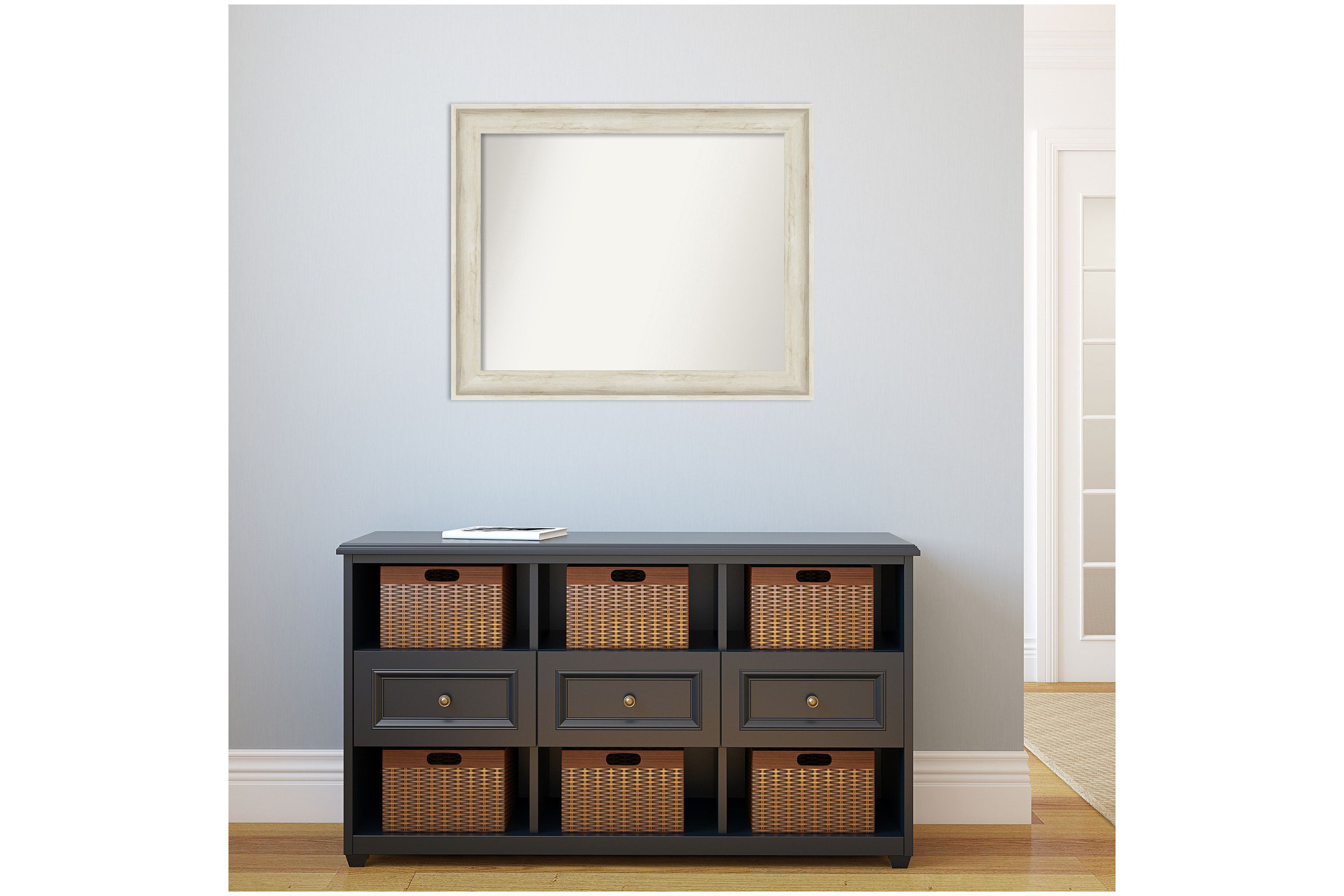 Regal Birch Cream Non-Beveled Framed Bathroom Wall Mirror