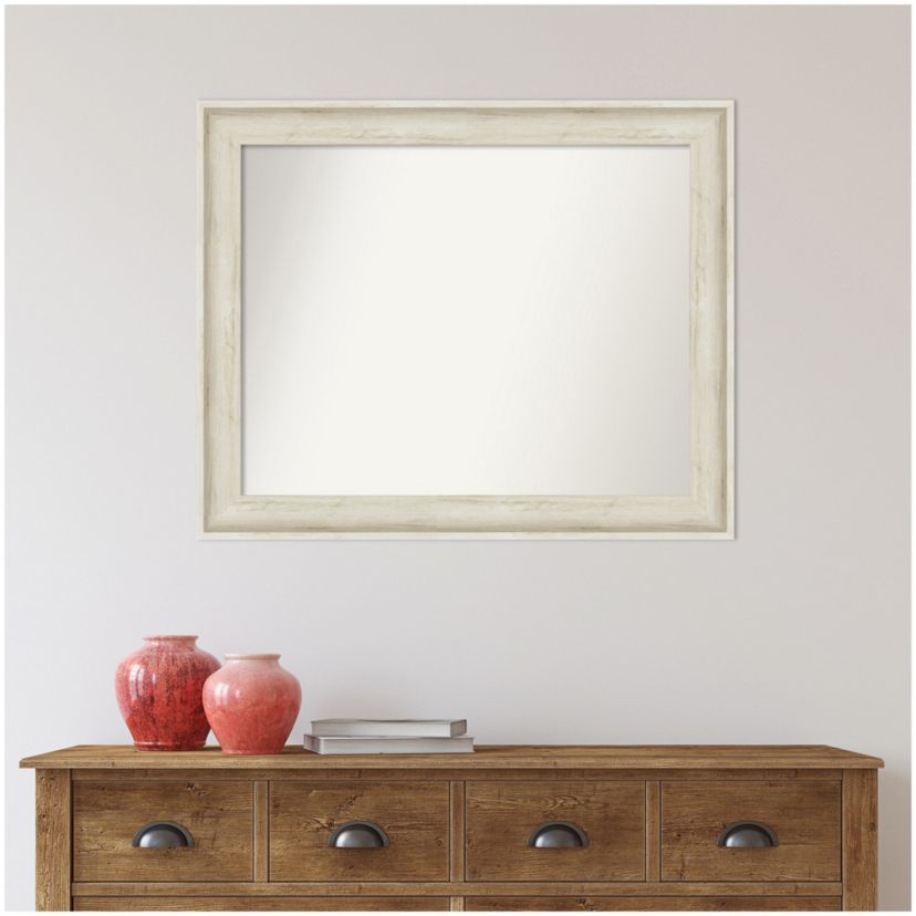 Regal Birch Cream Non-Beveled Framed Bathroom Wall Mirror