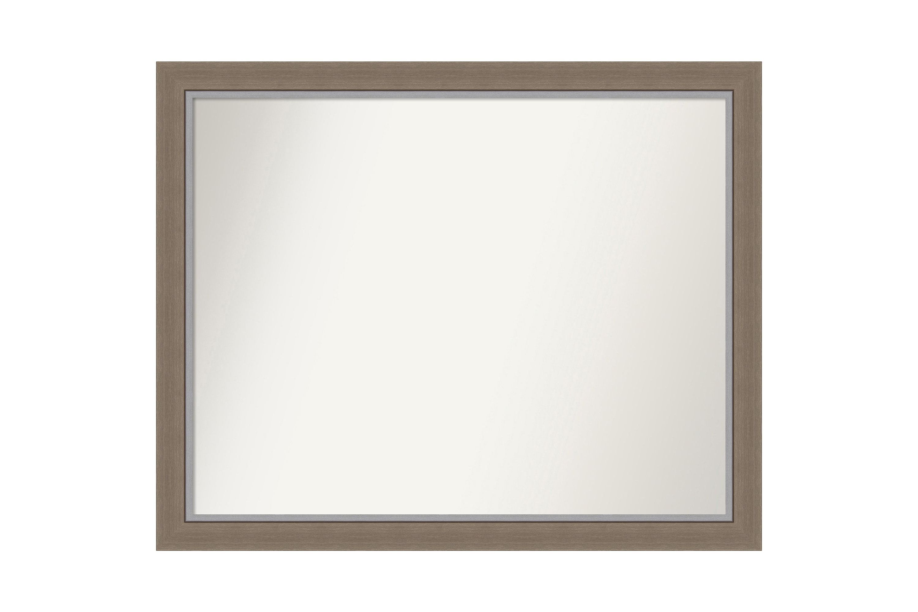 Eva Brown Narrow Non-Beveled Framed Bathroom Wall Mirror