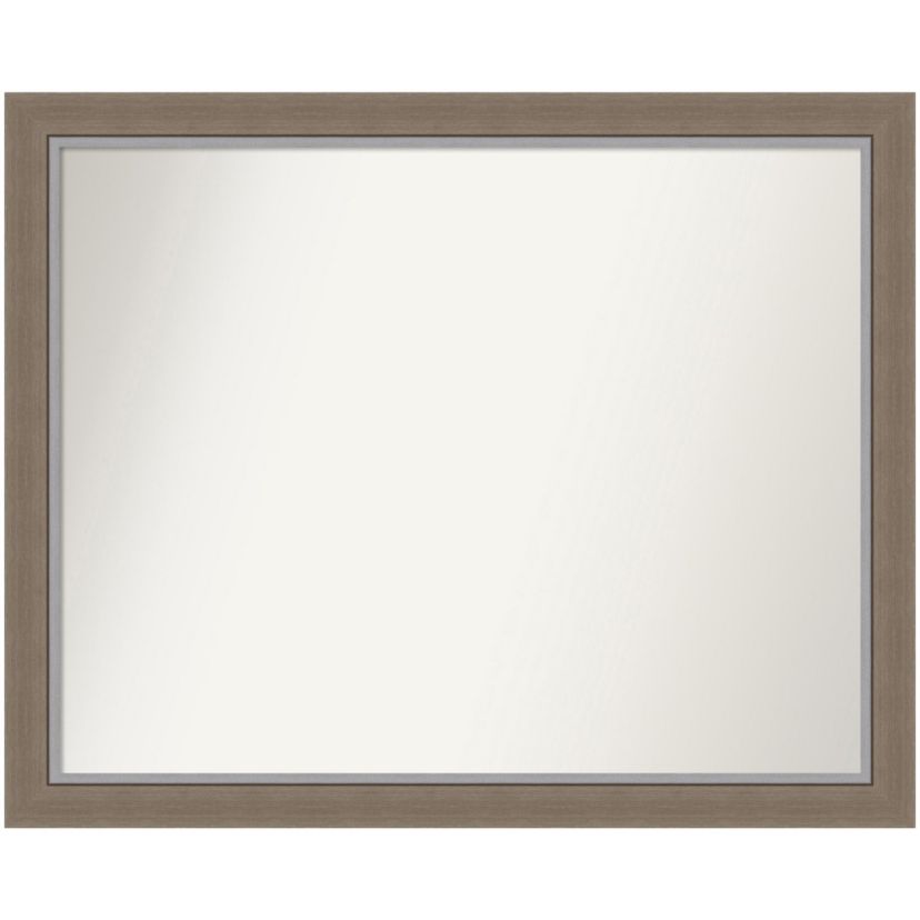 Eva Brown Narrow Non-Beveled Framed Bathroom Wall Mirror