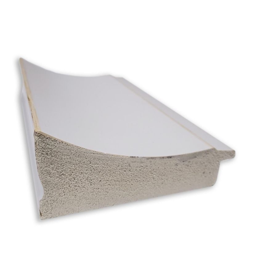 Flair Soft White Narrow Non-Beveled Framed Bathroom Wall Mirror