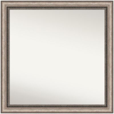Amanti Art Lyla Ornate Silver Non-Beveled Framed Bathroom Wall Mirror, Large