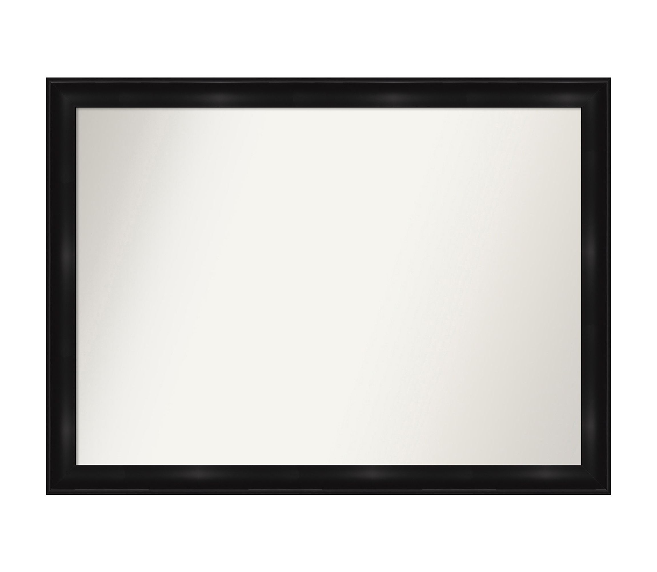Grand Black Narrow Non-Beveled Framed Bathroom Wall Mirror