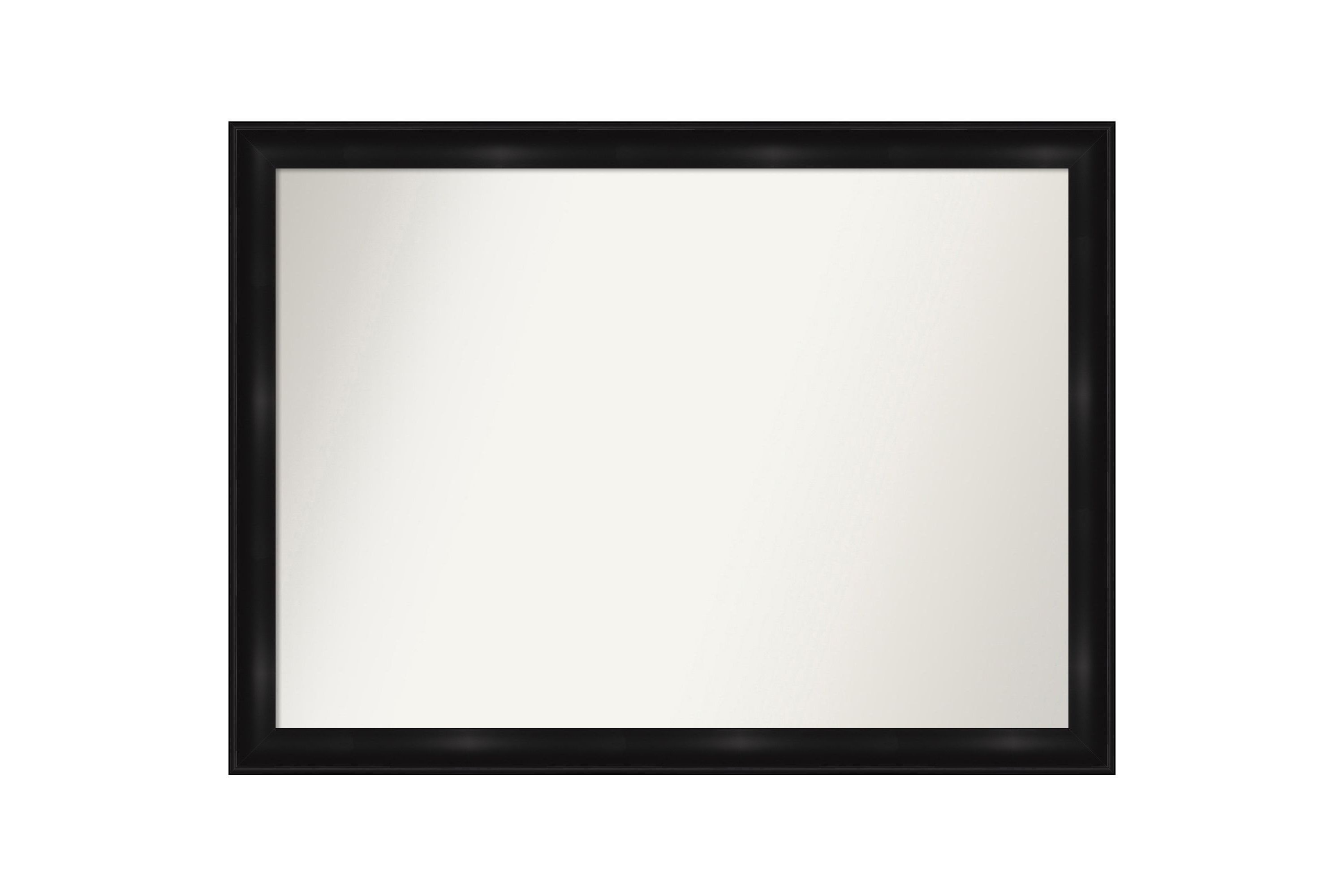 Grand Black Narrow Non-Beveled Framed Bathroom Wall Mirror