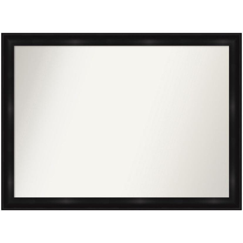 Grand Black Narrow Non-Beveled Framed Bathroom Wall Mirror