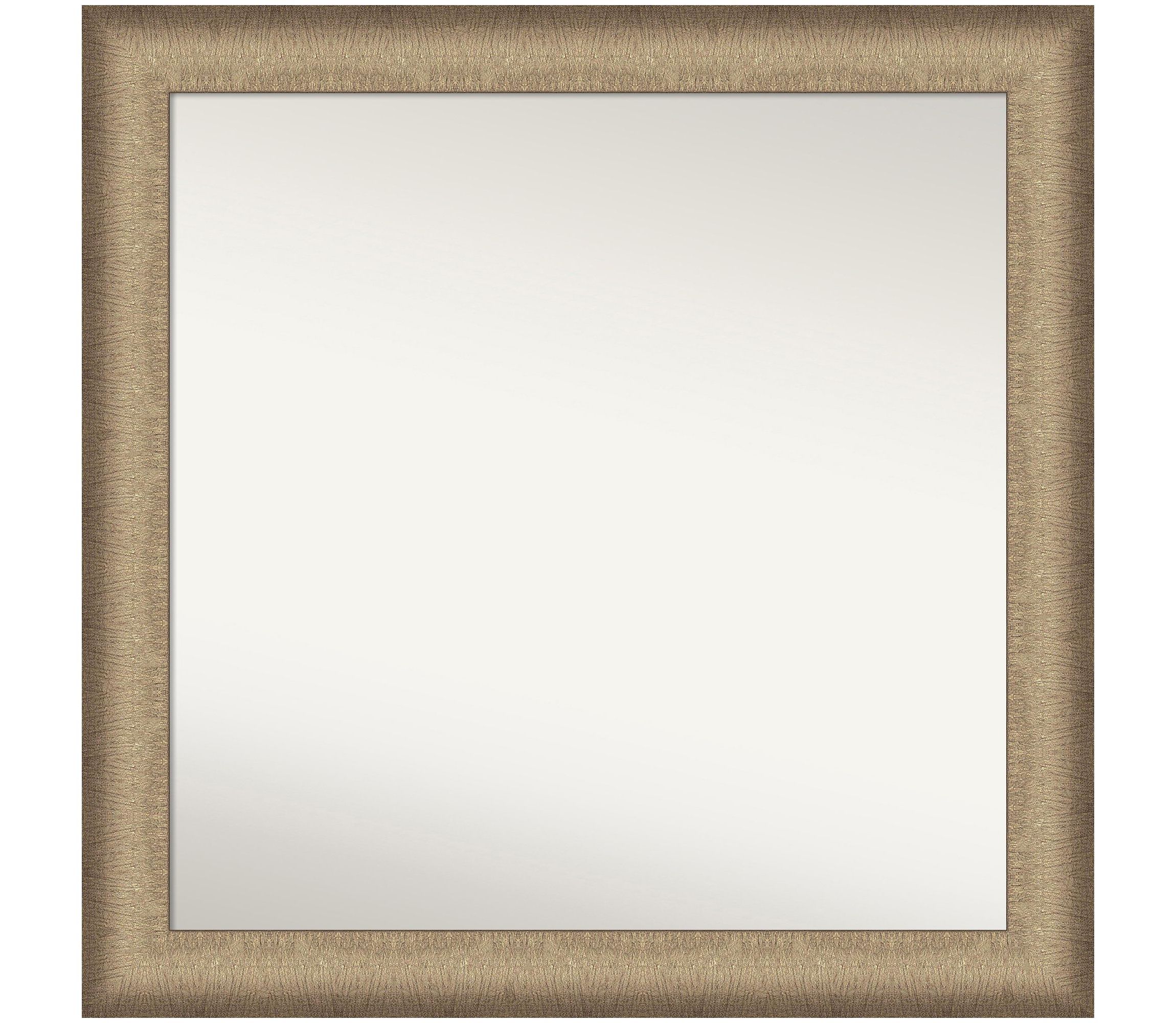 Elegant Brushed Bronze Non-Beveled Framed Bathroom Wall Mirror