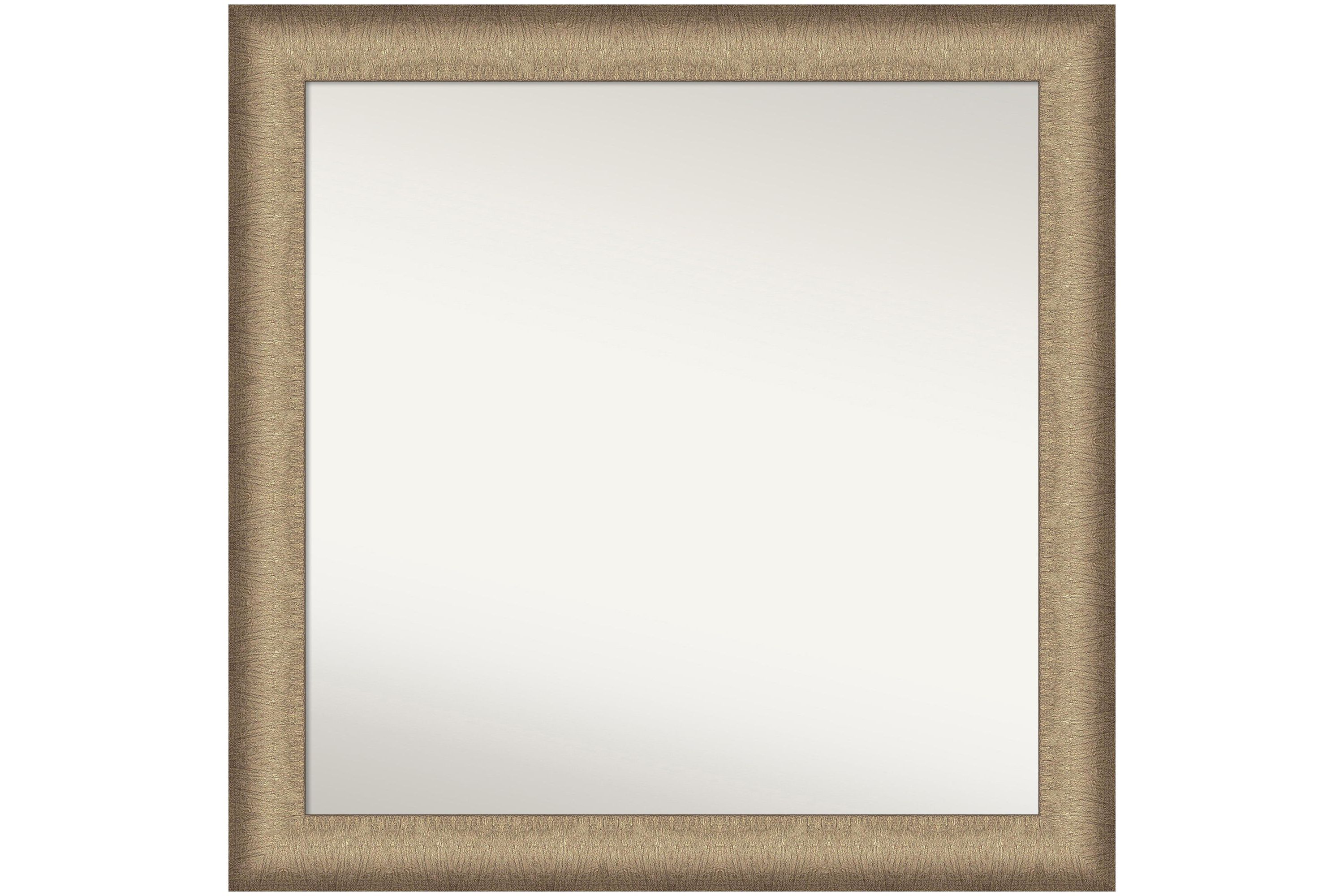 Elegant Brushed Bronze Non-Beveled Framed Bathroom Wall Mirror