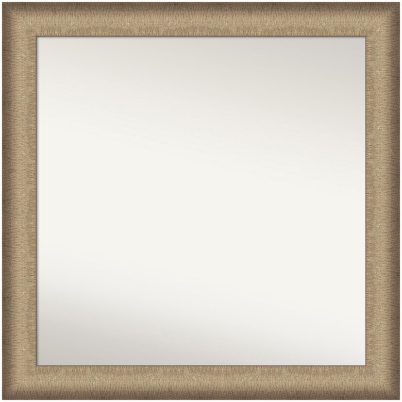Elegant Brushed Bronze Non-Beveled Framed Bathroom Wall Mirror
