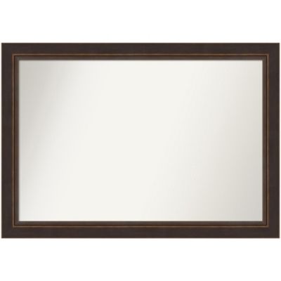Amanti Art Lara Bronze Non-Beveled Wood Framed Bathroom Wall Mirror, Large
