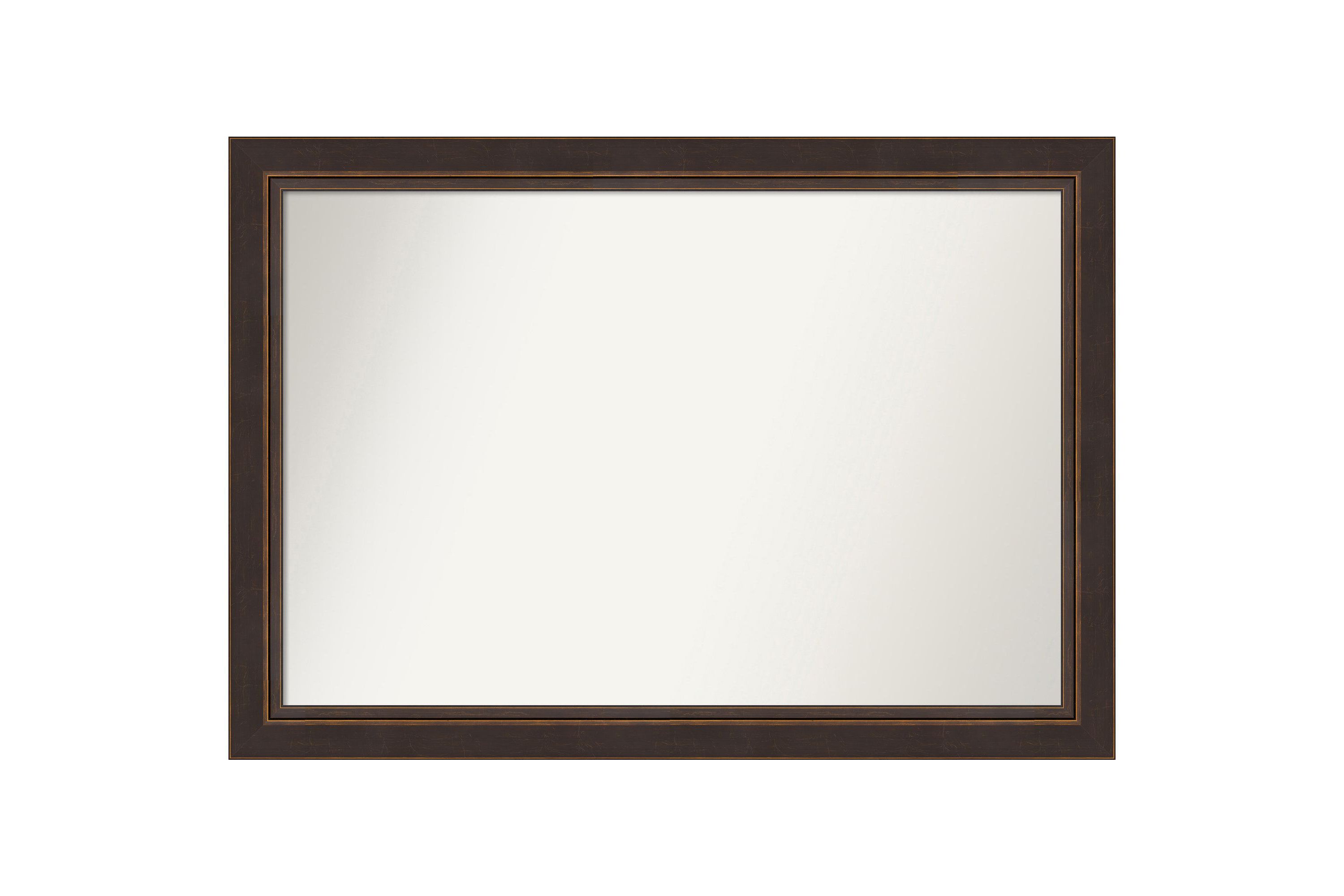 Lara Bronze Non-Beveled Wood Framed Bathroom Wall Mirror