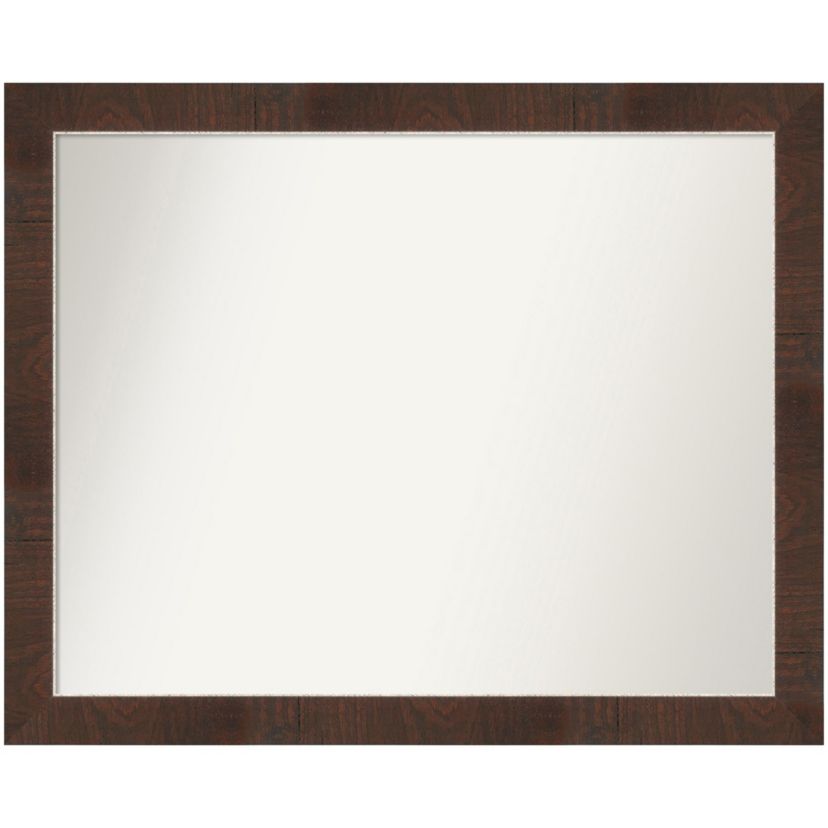 Wildwood Brown Narrow Non-Beveled Framed Bathroom Wall Mirror