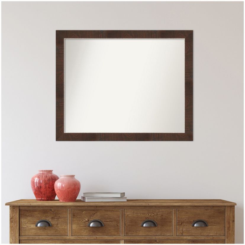 Wildwood Brown Narrow Non-Beveled Framed Bathroom Wall Mirror