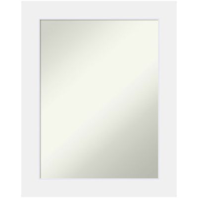 Amanti Art Corvino White Non-Beveled Wood Framed Bathroom Wall Mirror, Large