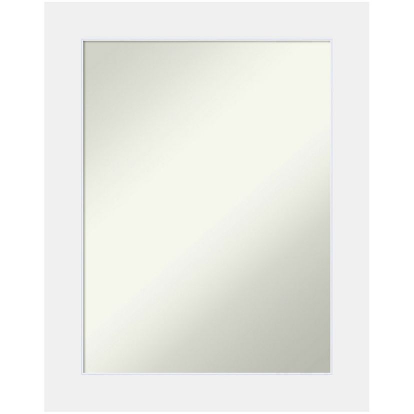 Corvino White Non-Beveled Wood Framed Bathroom Wall Mirror