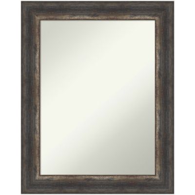 Amanti Art Bark Rustic Char Non-Beveled Framed Bathroom Wall Mirror, Brown, Large