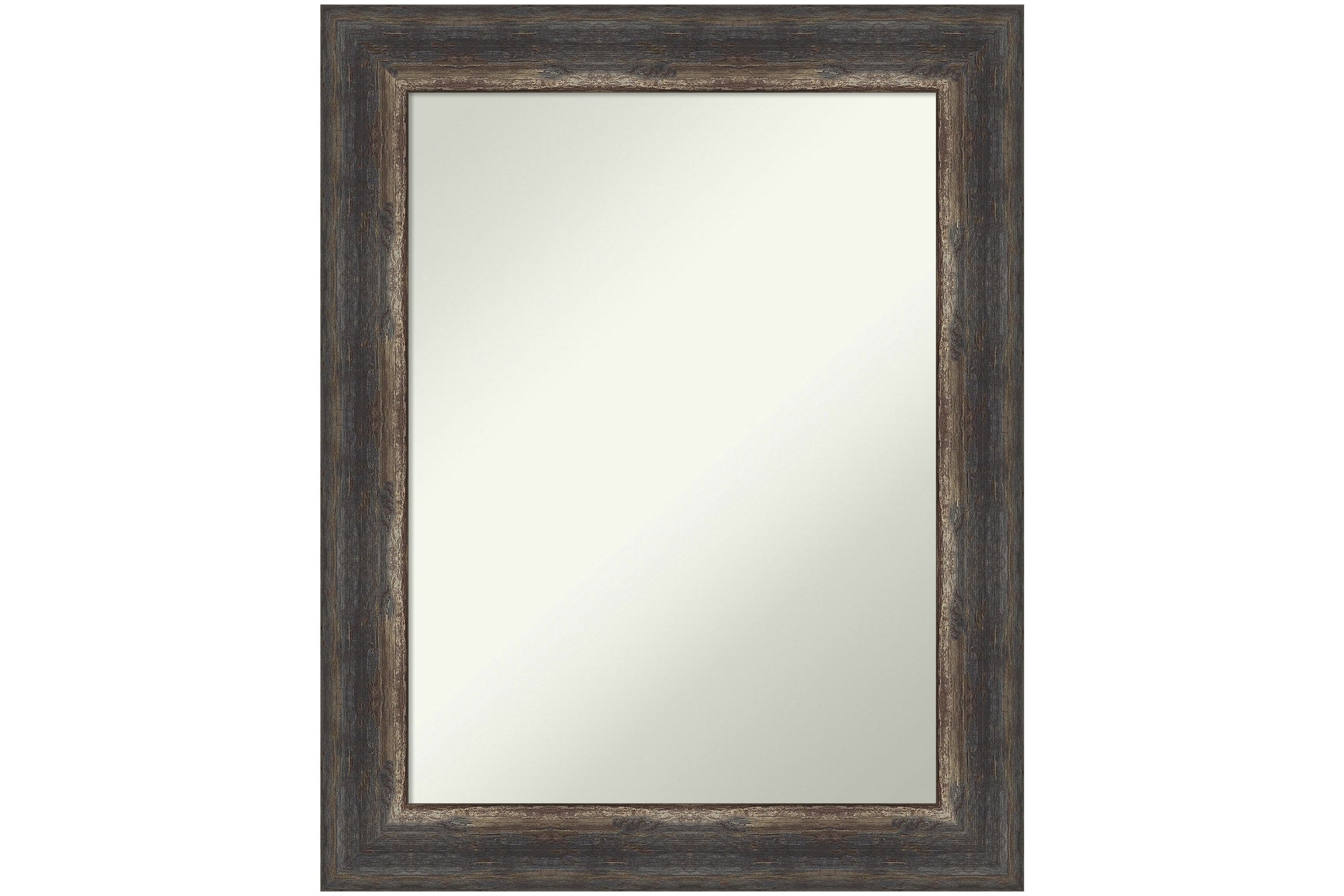 Bark Rustic Char Non-Beveled Framed Bathroom Wall Mirror