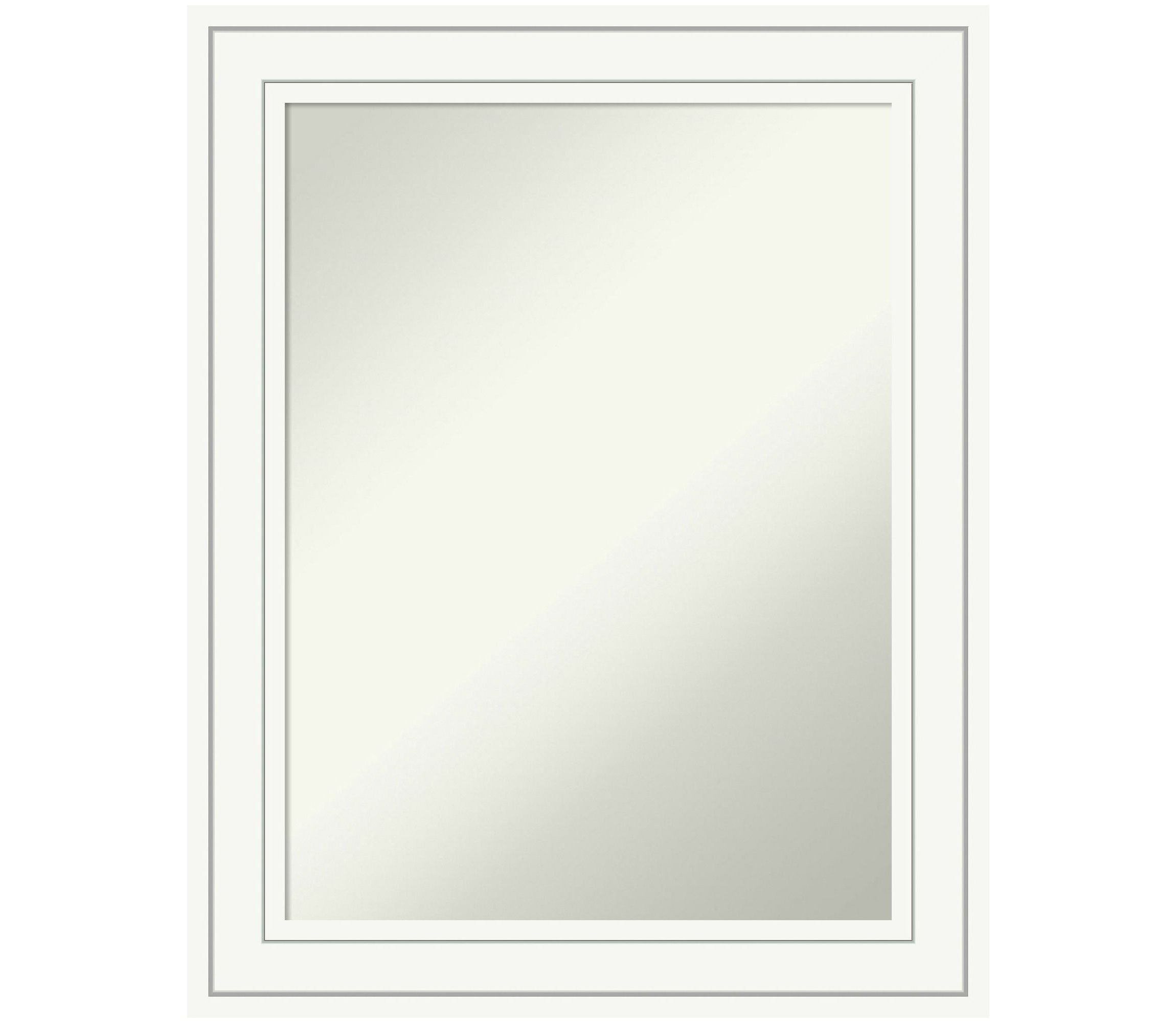 Craftsman White Non-Beveled Wood Framed Bathroom Wall Mirror