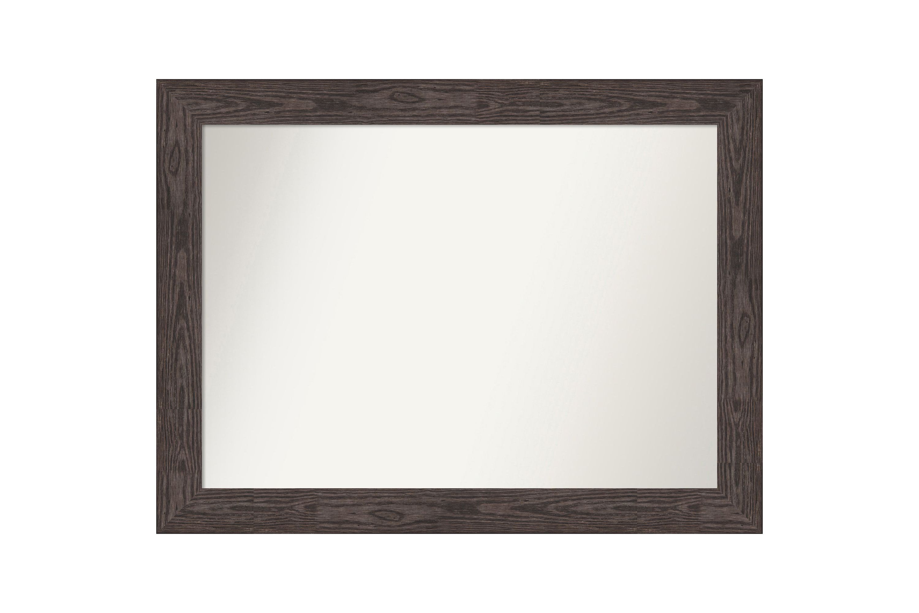 Bridge Black Non-Beveled Wood Framed Bathroom Wall Mirror