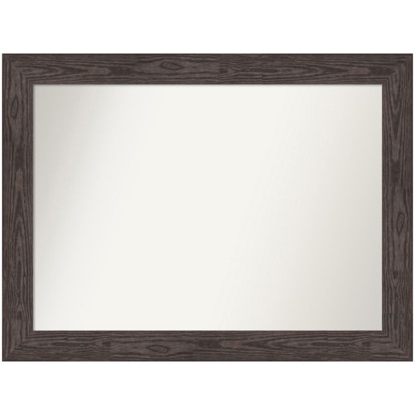 Bridge Black Non-Beveled Wood Framed Bathroom Wall Mirror