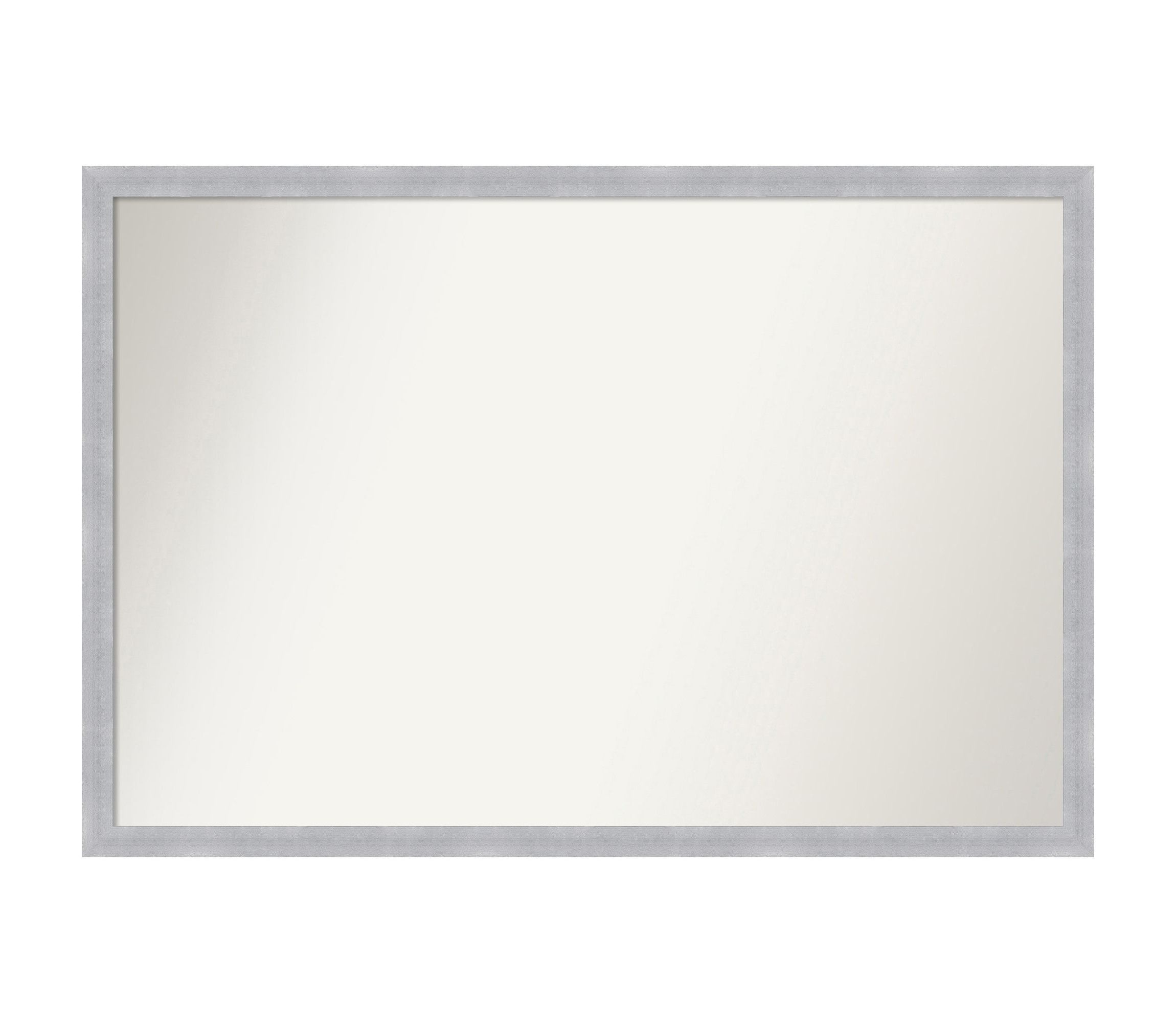 Grace Brushed Nickel Narrow Non-Beveled Framed Bathroom Wall Mirror
