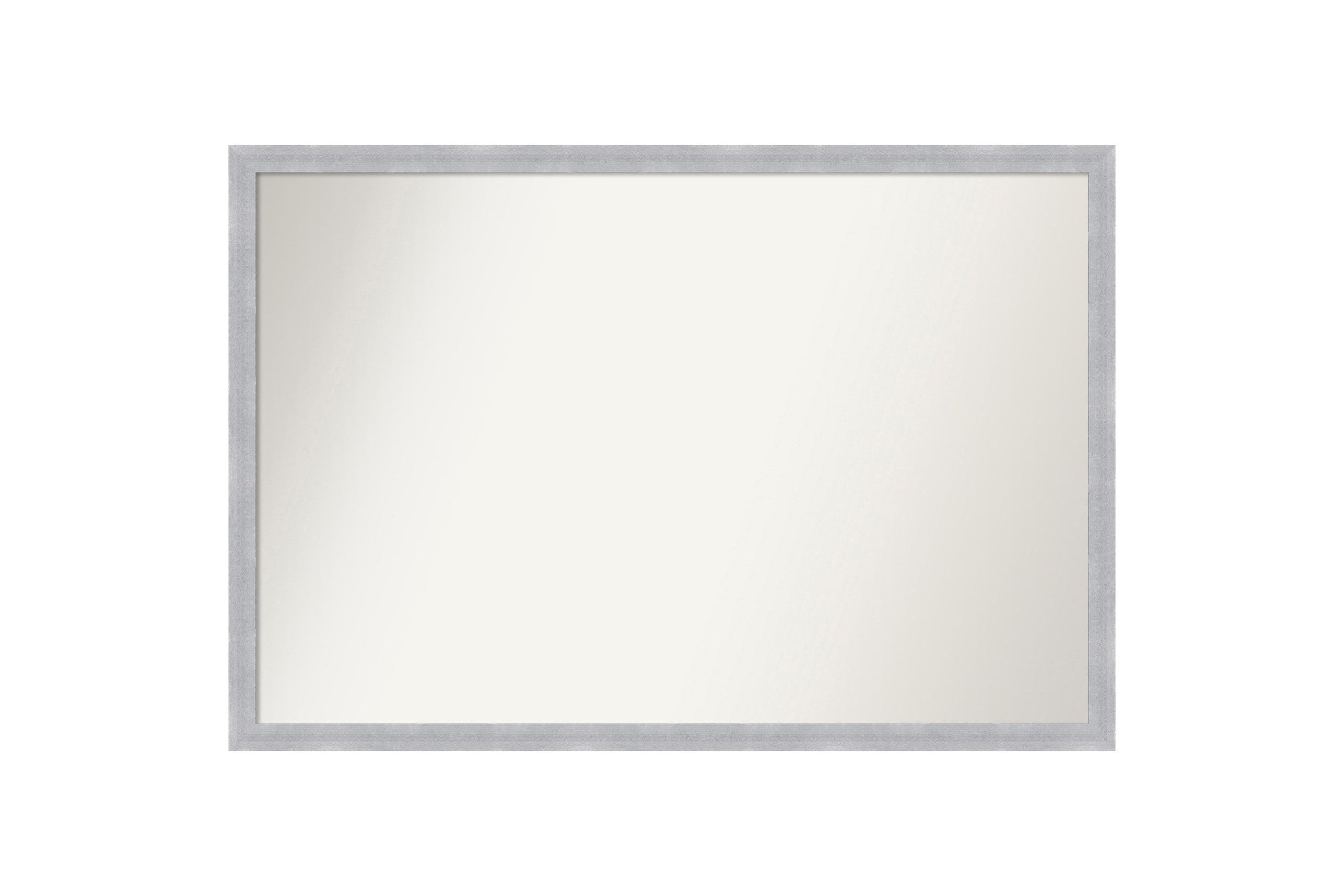 Grace Brushed Nickel Narrow Non-Beveled Framed Bathroom Wall Mirror