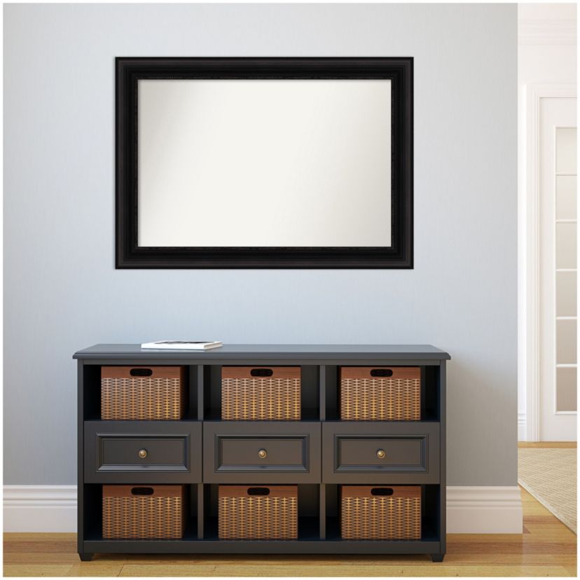 Parlor Black Non-Beveled Framed Bathroom Wall Mirror