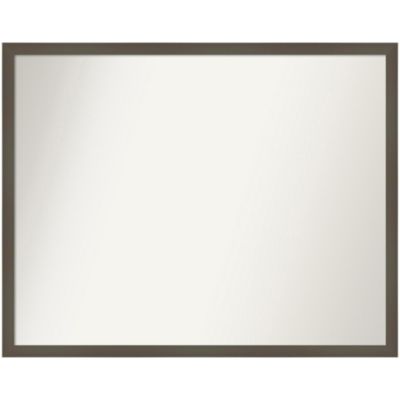 Amanti Art Svelte Clay Grey Non-Beveled Wood Framed Bathroom Wall Mirror, Large