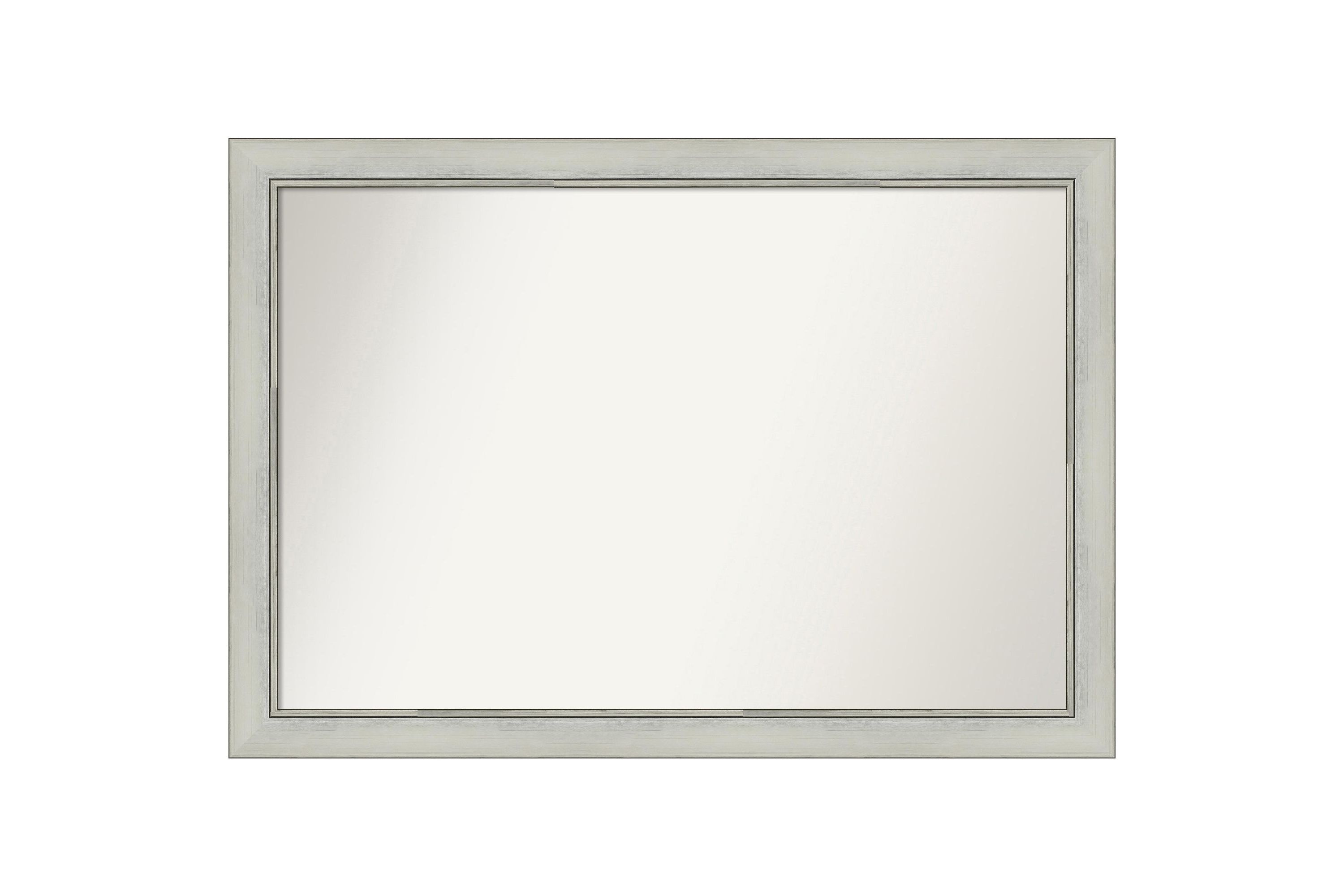 Flair Silver Patina Non-Beveled Framed Bathroom Wall Mirror