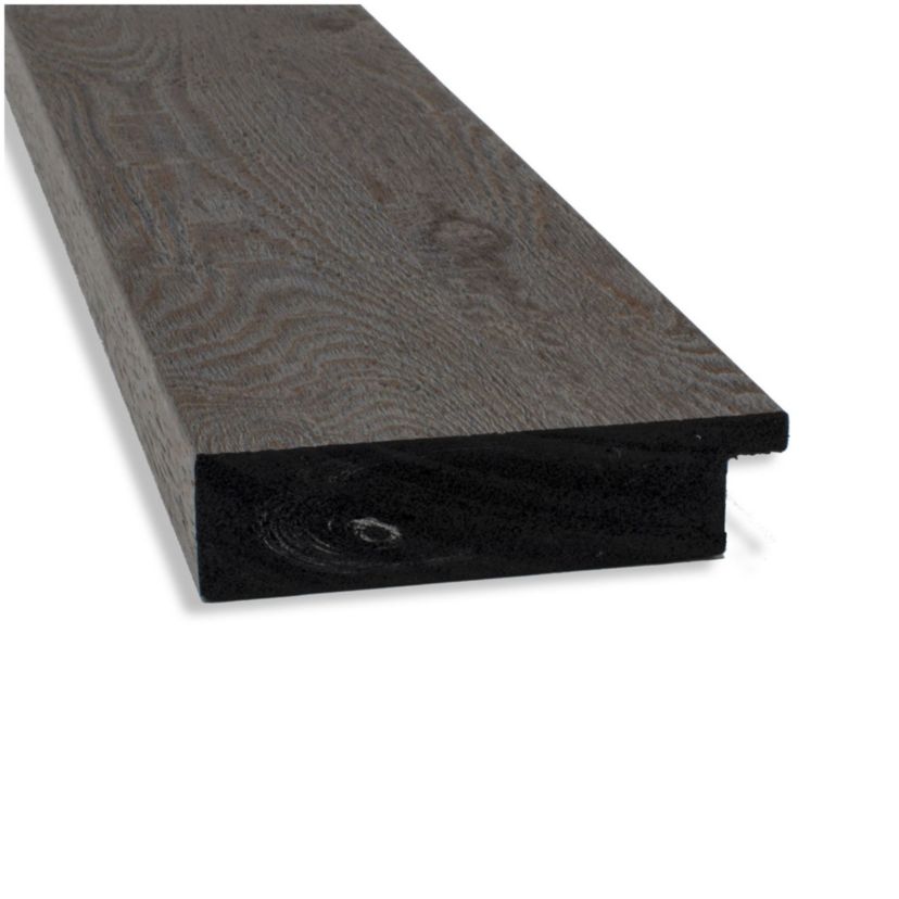 Rustic Plank Grey Non-Beveled Framed Bathroom Wall Mirror