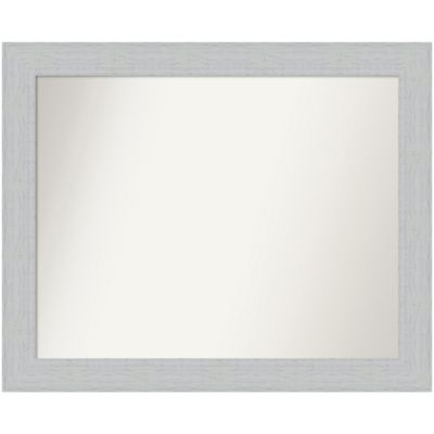 Amanti Art Shiplap White Non-Beveled Wood Framed Bathroom Wall Mirror, Large