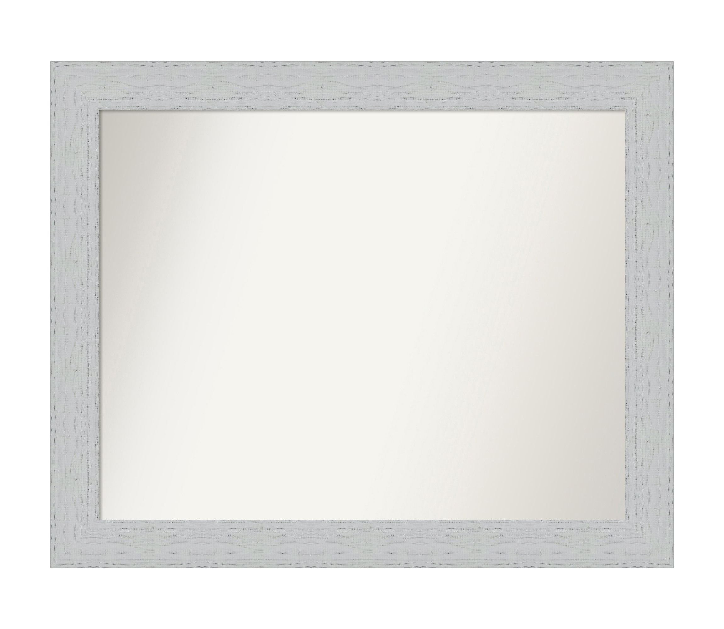Shiplap White Non-Beveled Wood Framed Bathroom Wall Mirror