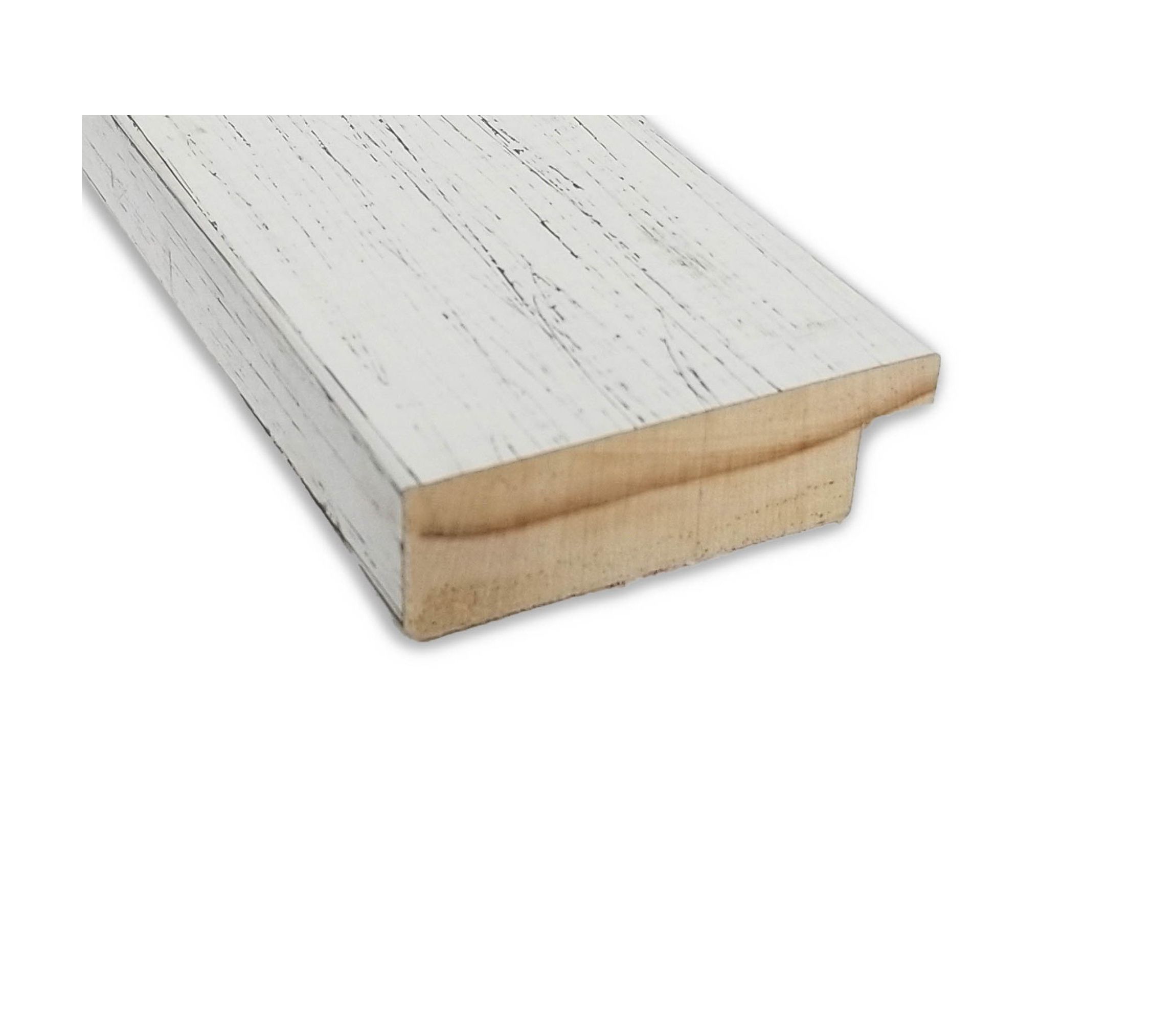 Shiplap White Non-Beveled Wood Framed Bathroom Wall Mirror