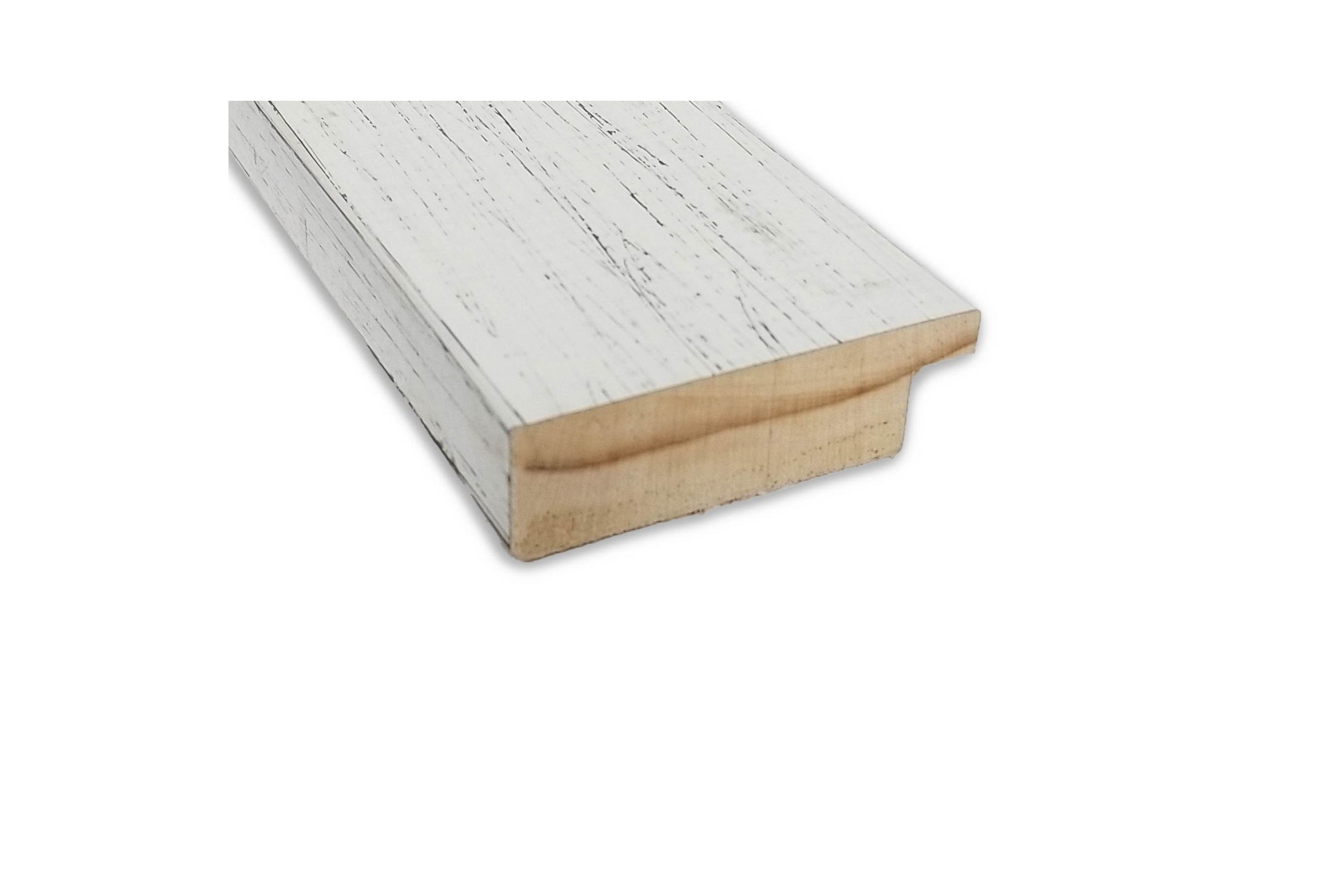 Shiplap White Non-Beveled Wood Framed Bathroom Wall Mirror