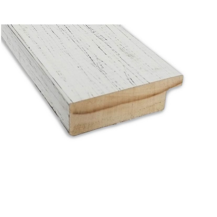 Shiplap White Non-Beveled Wood Framed Bathroom Wall Mirror