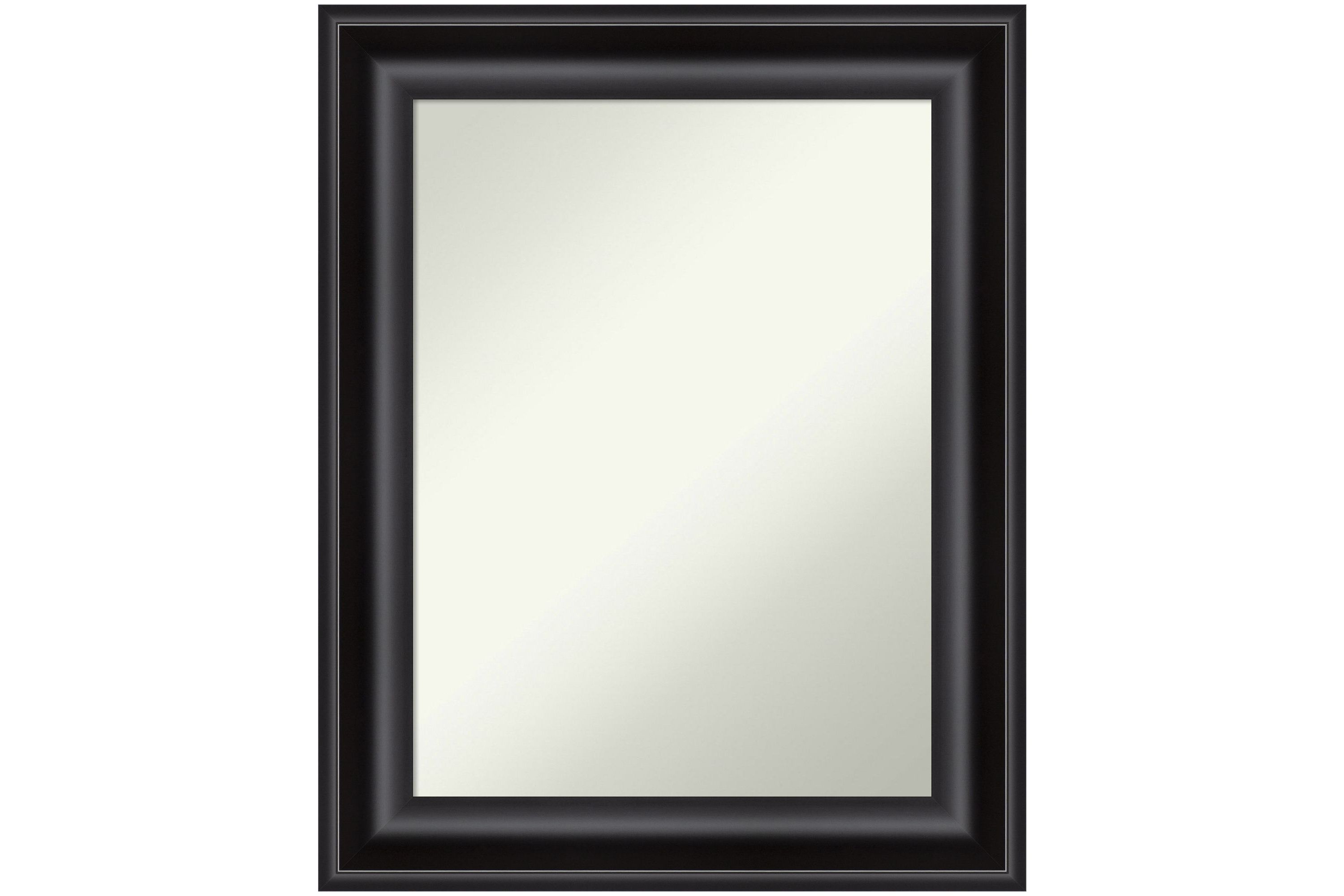 Grand Black Non-Beveled Framed Bathroom Wall Mirror