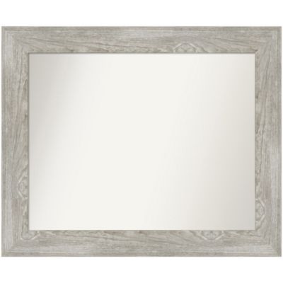 Amanti Art Dove Greywash Non-Beveled Framed Bathroom Wall Mirror, Grey, Large