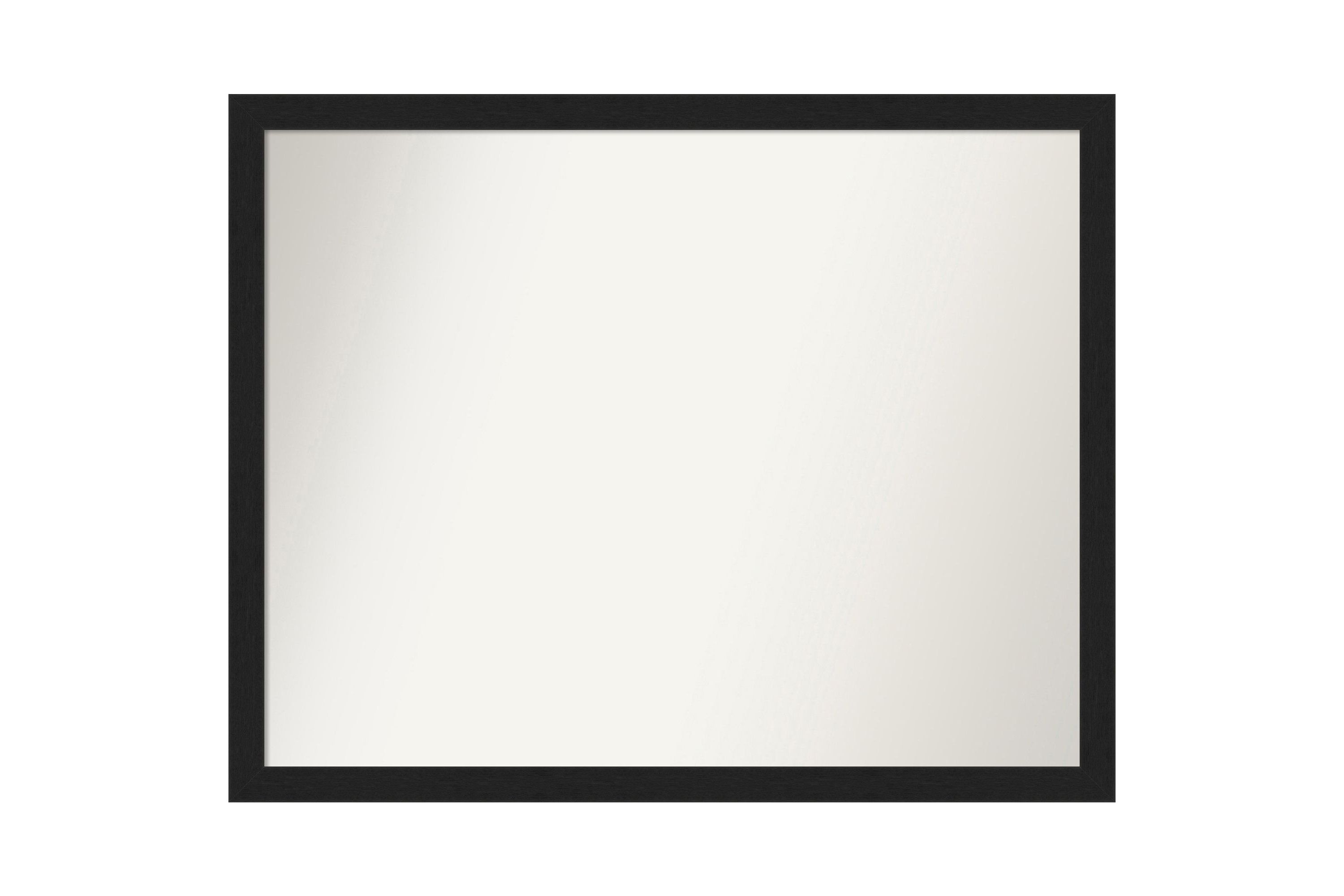 Grace Brushed Metallic Black Narrow Non-Beveled Framed Bathroom Wall Mirror