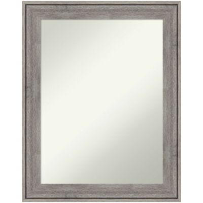 Amanti Art Regis Barnwood Grey Non-Beveled Wood Framed Bathroom Wall Mirror, Large
