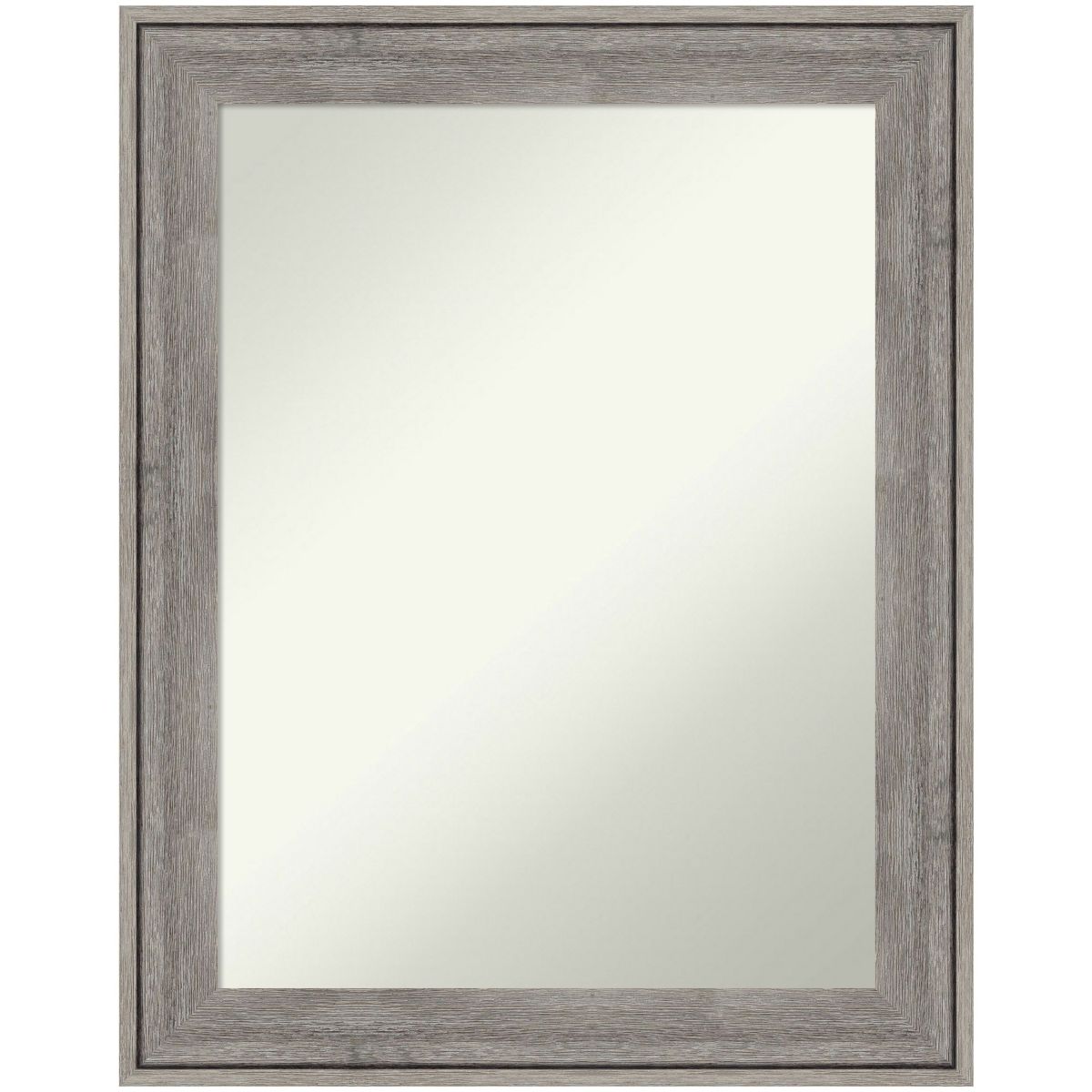 Regis Barnwood Grey Non-Beveled Wood Framed Bathroom Wall Mirror