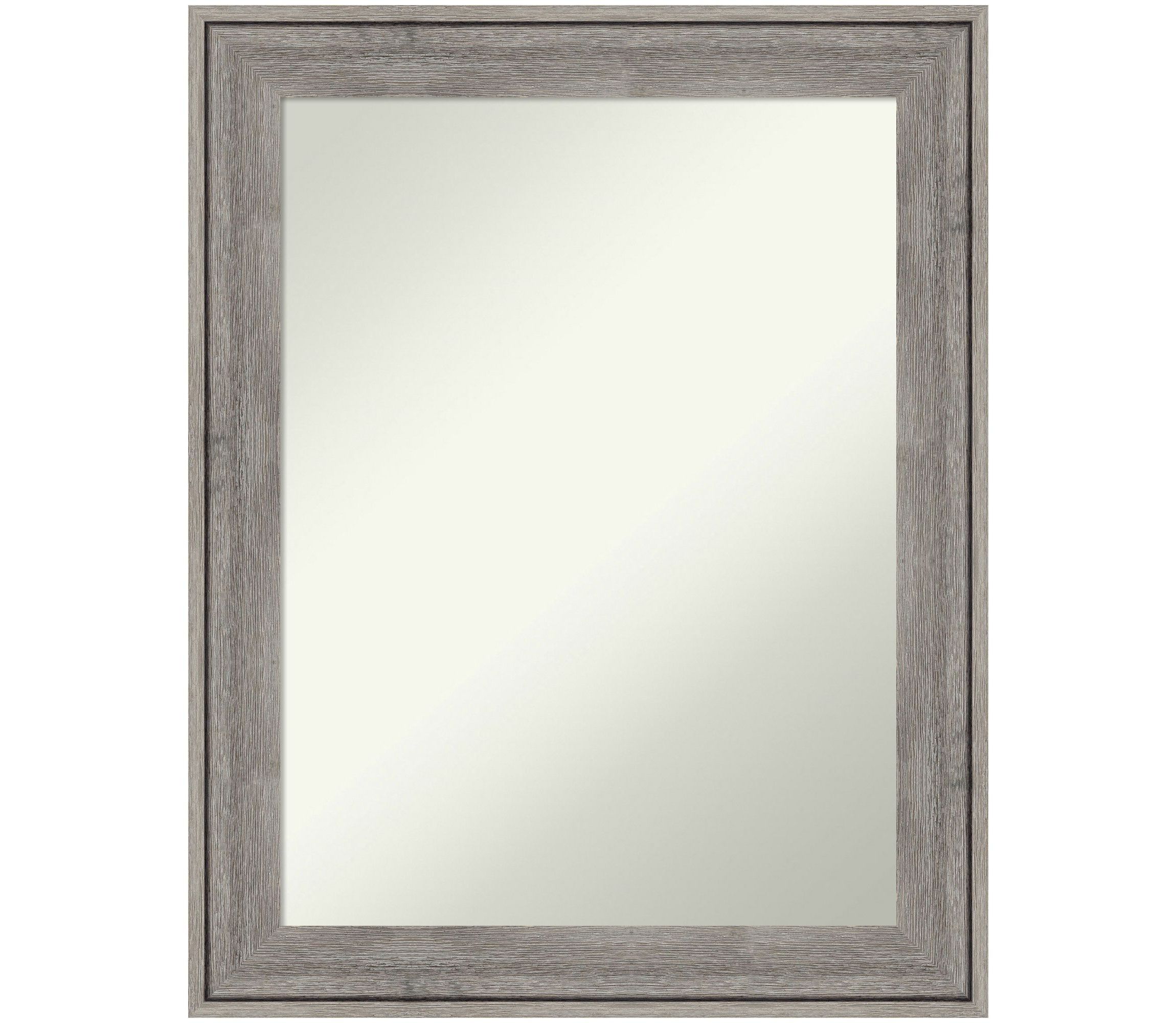 Regis Barnwood Grey Non-Beveled Wood Framed Bathroom Wall Mirror