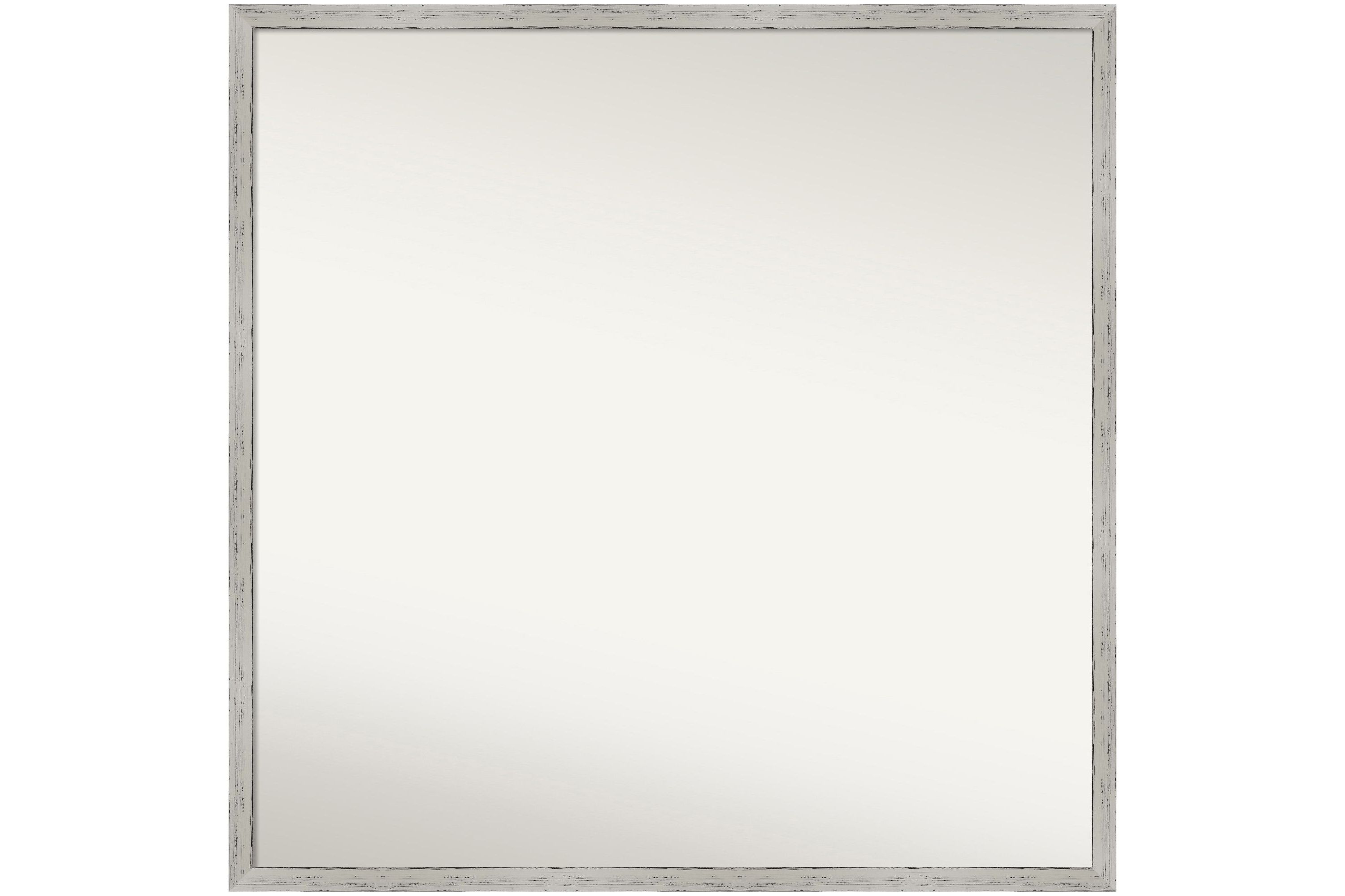 Shiplap White Narrow Non-Beveled Wood Framed Bathroom Wall Mirror