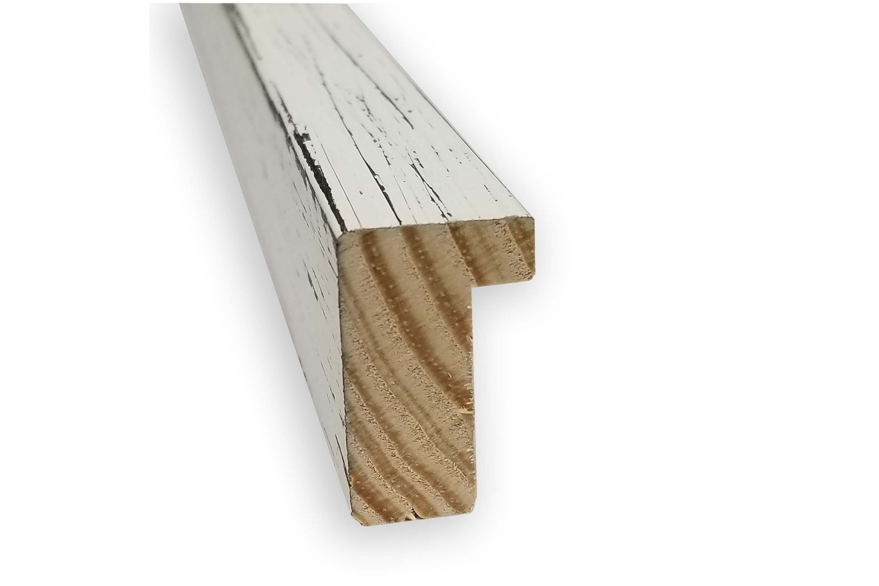 Shiplap White Narrow Non-Beveled Wood Framed Bathroom Wall Mirror