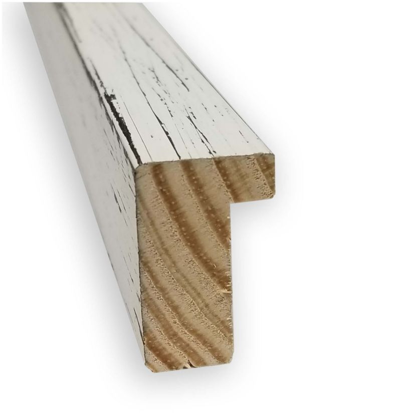 Shiplap White Narrow Non-Beveled Wood Framed Bathroom Wall Mirror