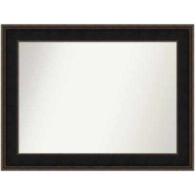 Amanti Art Mezzanine Espresso Non-Beveled Wood Framed Bathroom Wall Mirror, Brown, Medium
