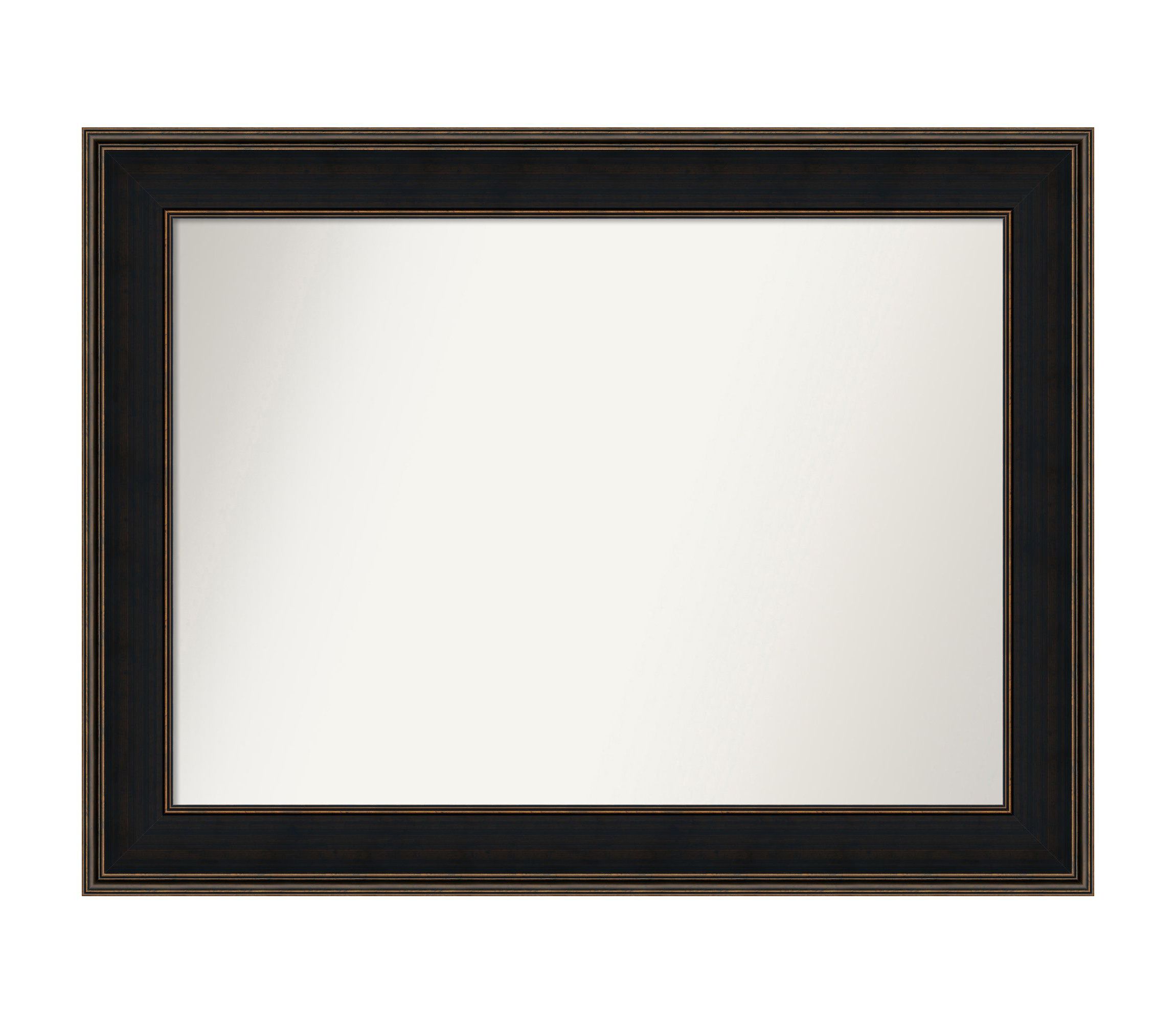Mezzanine Espresso Non-Beveled Wood Framed Bathroom Wall Mirror