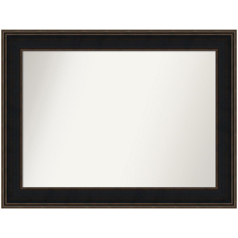 Mezzanine Espresso Non-Beveled Wood Framed Bathroom Wall Mirror