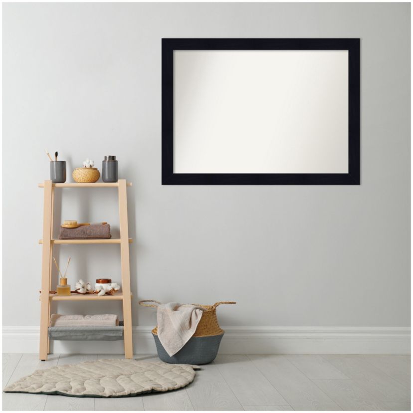 Shiplap Navy Non-Beveled Wood Framed Bathroom Wall Mirror